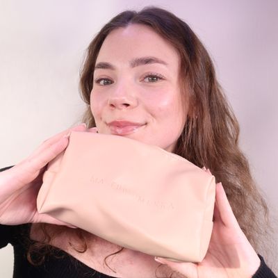 Beige Necessity Makeup Bag